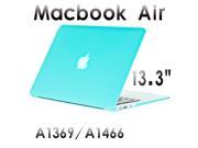 3in1 Rubberized Hard Case Laptop Shell Keyboard Skin Screen Protector for Apple Macbook Air 13�? 13.3�? A1369 and A1466 Turquoise