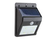 Solar Power 4 LED Bright White Light Motion Sensor Wall Garden Street PIR Lamp
