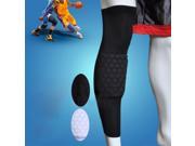Black Crashproof Antislip Basketball Leg Knee Long Sleeve Protector Gear Kneecap Protect Guard Size XL