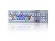 Multimedia LED Illuminated 3 Color Backlight Rainbow Color Keycaps Exchangeable Brightness Gaming Wired Keyboard