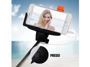 Extendable Wired Remote Shutter Phone Holder Handheld Selfie Stick Monopod with mirror For iPhone Samsung