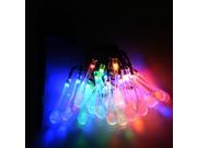 AGPTEK® 20 LEDs Waterproof Crystal Drop String Light Solar Powered Water Fairy Light for Outdoor Garden Patio Home Christmas Party 15.75 Feet Multicolor