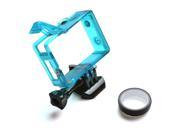 Mount Standard Protective Housing The Frame for GoPro Hero 4 3 3 with Quick Release Buckle UV Protective Lens Blue