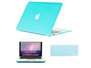 Turquoise Rubberized Hard Case for Mac book Air 13.3 inch A1369 and A1466 MD231LL A MD232LL A MC503LL A MC504LL A MC965LL A MC966LL A Keyboard Skin and S