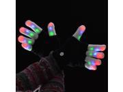 AGPtek® Party LED Gloves Rave Light Flashing Finger Lighting Glow Mittens Magic Black Gloves Party Accessory 1 Pairs