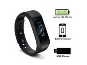 Wireless Fitness Health Tracker with Smart Touch Screen Waterproof Smart Wristband Sleep monitor for Android IOS Phone Black