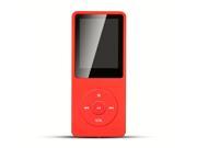 Red 8G MP3 Player Lossless Sound Fast Charge Music Player w 70 Hours Playback Earphones for Sports Supports up to 64GB