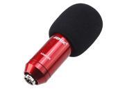 Red Condenser Sound Mic Microphones w Shock Mount for Studio Recording Speech Instruments Podcasts Desktop Recording