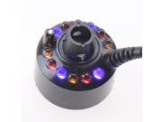 12 LED Mist Maker Fountain Fogger Water Pond Fog Machine Atomizer Air Humidifier w AC DC adapter