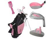 Golf Girl Junior Club Set for Kids Ages 8 12 RH w Pink Stand Bag