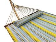 Palm Springs Double Size Spreader Quilted Hammock Navy Yellow Striped