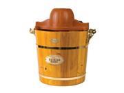 Nostalgia Electrics 4 Quart Wooden Bucket Electric Ice Cream Maker Light Oak
