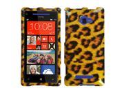 Brown Black Leopard Skin Protective Cover Case for HTC Windows Phone 8X