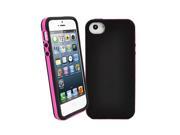 Solid Black Hot Pink Decoro Contour Silicone Protective Cover Case for iPhone 5