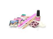 Nail Art Starter Kit 11 Piece 40 French Natural Tips Emery Block Pad Stickers