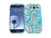 Teal Blue Purple Swirl Waves Hard Slim Protector Cover Case Samsung Galaxy S 3