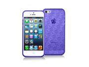 Purple Smiley Face Silicoen Case Screen Film For iPhone 5 5S
