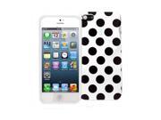 White and Black Polka Dots Silicone Case Screen Film For iPhone 5 5S