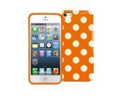 Orange and White Polka Dots Silicone Case Screen Film For iPhone 5 5S