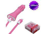 Pink 8 PIN USB Car Charger Retail Packaged w USB Port Smart IC Chip Cell Phone