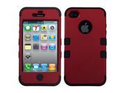 Red Black TUFF Hard Case Silicone Screen Protector For iPhone 4 4S