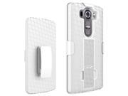 For LG V10 Woven Holster Clip Hard Shell w Kick Stand Cover Protector Case