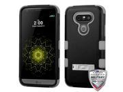 For LG G5 Natural Black Iron Gray TUFF Hybrid Phone Protector Cover w Stand