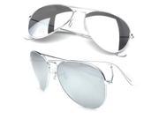 Silver Mirror Aviator Style Sunglasses
