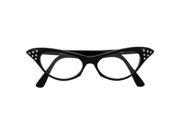 Black Rhinestone Cat Eye Party Glasses