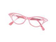 Pink Rhinestone Cat Eye Party Glasses