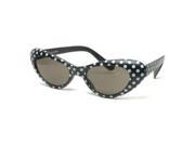 Black Retro Cat Eye Polka Dot Sunglasses