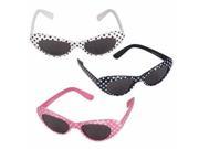 Hot Pink Retro Cat Eye Polka Dot Sunglasses