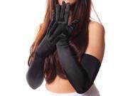 Elegant Opera Satin Gloves Black