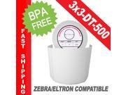 Zebra Eltron Compatible 3 x 3 Labels 3 x 3 BPA Free! 1 Roll; 500 Labels per Roll