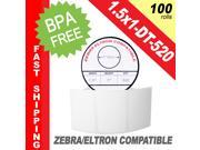 Zebra Eltron Compatible 1.5 x 1 Labels 1 1 2 x 1 BPA Free! 100 Rolls; 520 Labels per Roll