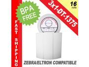 Zebra Eltron Compatible 3 x 1 Labels 3 x 1 BPA Free! 16 Rolls; 1 375 Labels per Roll