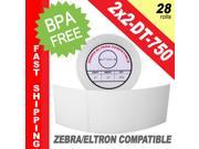 Zebra Eltron Compatible 2 x 2 Labels 2 x 2 BPA Free! 28 Rolls; 750 Labels