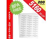 200 Sheets; 2 800 Labels Same Size as Avery© 5162 14 UP Address Mailing Labels 4.0 x 1 1 3 BPA Free!