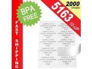 2 000 Sheets; 20 000 Labels Same Size as Avery© 5163 10 UP Shipping Labels 4.0 x 2.0 BPA Free!