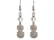 Silver Violin Earrings