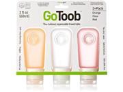 Humangear Gotoob 2 Oz 3 Pack Assorted Colors Clear Orange Red Humangear