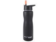 Eco Vessel Summit Insulated Stainless Steel Water Bottle With Flip Straw 25 Ounce Black Shadow Eco Vessel