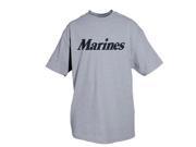 Heather Grey With Marines Black Imprint One Sided T Shirt Small Heather Grey