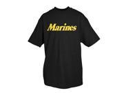 Black With Yellow Marines Imprint One Sided T Shirt Large Black