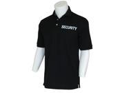 Black White Security Imprint Logo Polo Shirt Ribbed Collar And Cuffs Durable 2X Large Black