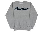Heather Grey Marines Imprint Crewneck Sweatshirt Round Neckline Winter Warm Sweater 2X Large Heather Grey