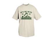 White With Green It s My Duty Imprint One Sided T Shirt 2X Large White Green