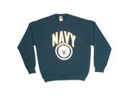 Navy Blue US Navy Logo Imprint Crewneck Sweatshirt Round Neckline Winter Warm Sweater Extra Large Navy Blue