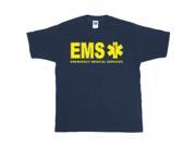 Navy With Gold EMS Imprint Two Sided T Shirt Large Navy Blue