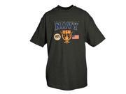 USN W Logos Black Color Imprinted One Sided Imprinted T Shirt Extra Large Black